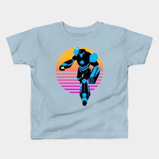 blue cool robots Kids T-Shirt